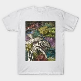 Palm Trees In Space Illustration T-Shirt